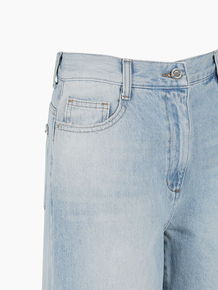 Light color jeans - sisley k wide jeans - Light Blue | Sisley K image number 3